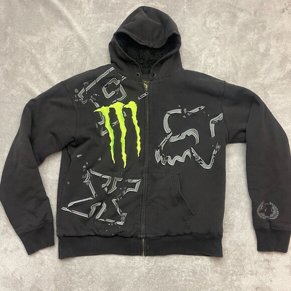 Fox Racing x Monster Energy Ricky Carmichael Hoodie Sweatshirt Mens XL Y2K Moto